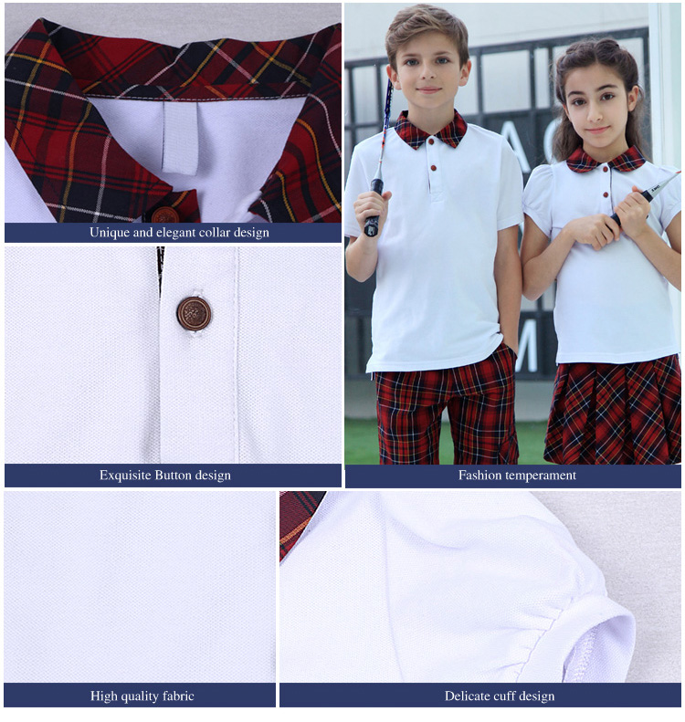 Custom Kids Tennis School Sportswear Uniform Polo Shirt Sets