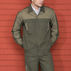 OEM custom design winter long sleeve worker zipper front uniform set with pocket
