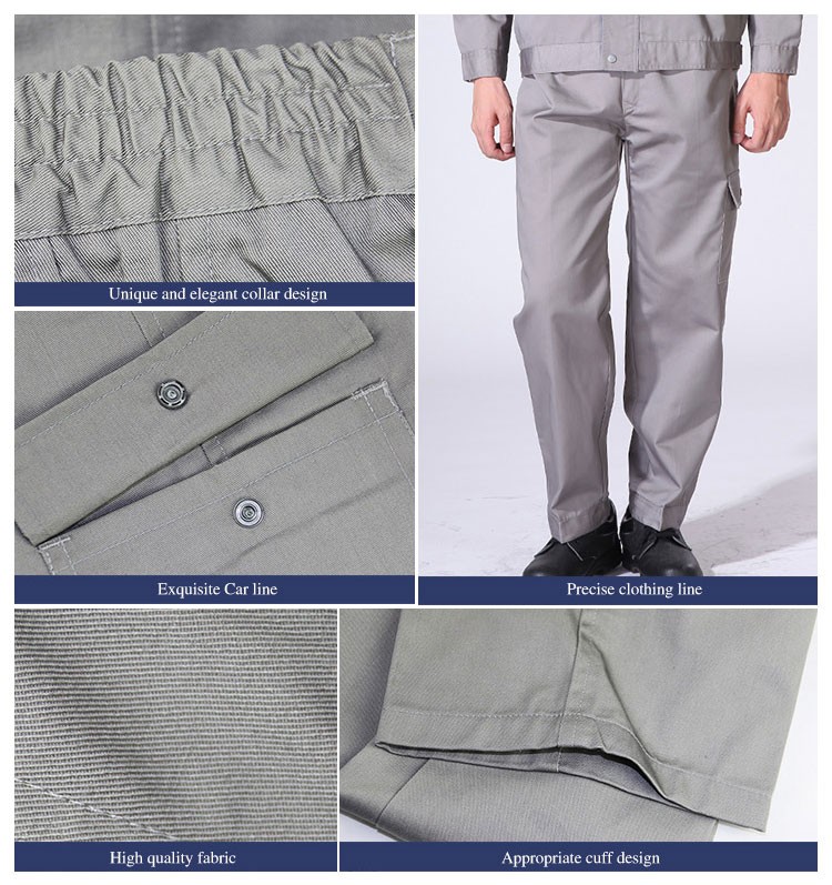 Custom Design Elastic Waist Men Pants Car Wash Safety Work Uniforms Pants