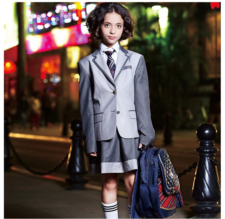 Chinese Style Japanese Children School Clothing Gray Coat School Uniform Boy's Blazer Jacket School Uniforms