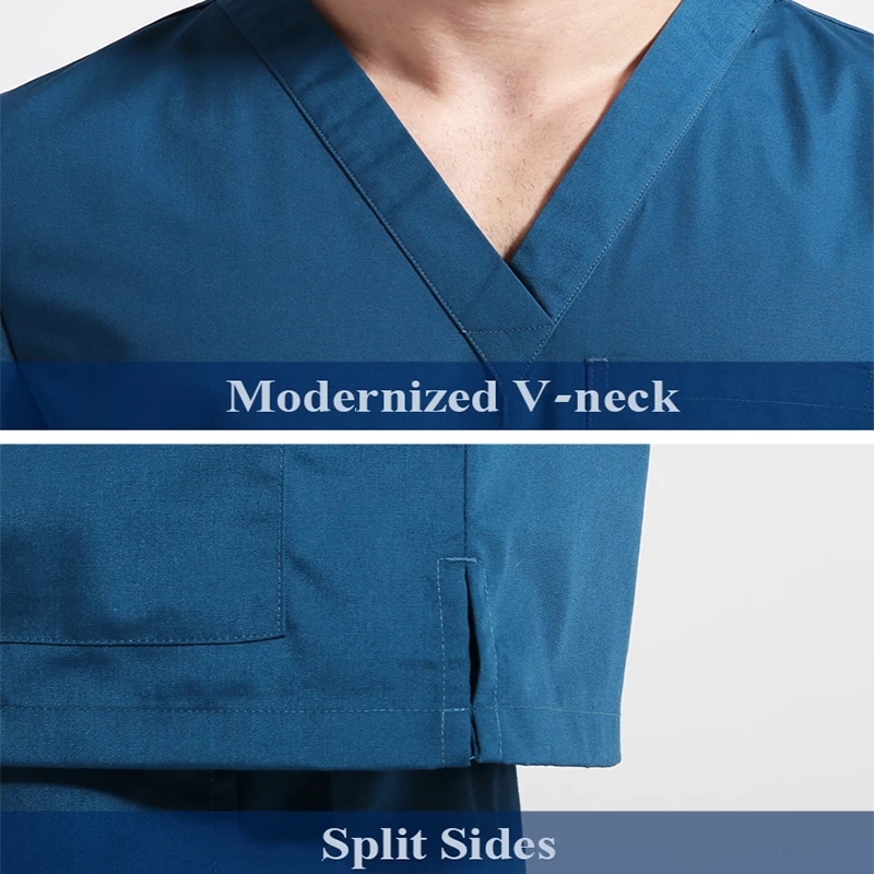 V-neck Workwear Scrubs Uniforms Top And Pants Unisex Medical Uniforms Nursing