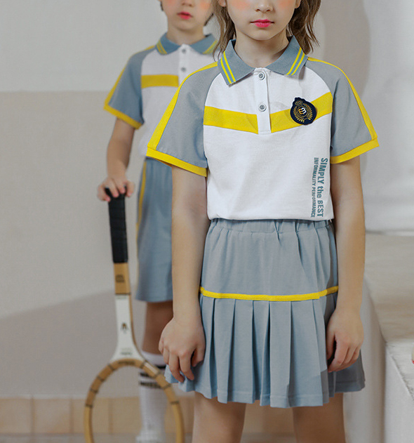 Summer Custom Design Kindergarten Uniform Suit Color Combination Kids Short Sleeve School Uniform Polo Shirts And Shorts