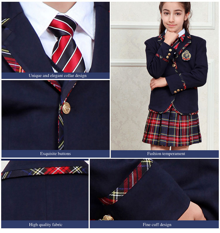 Wholesale Custom Uk Kids School Uniform Manufacturer School Uniform Blazer Top And Pants