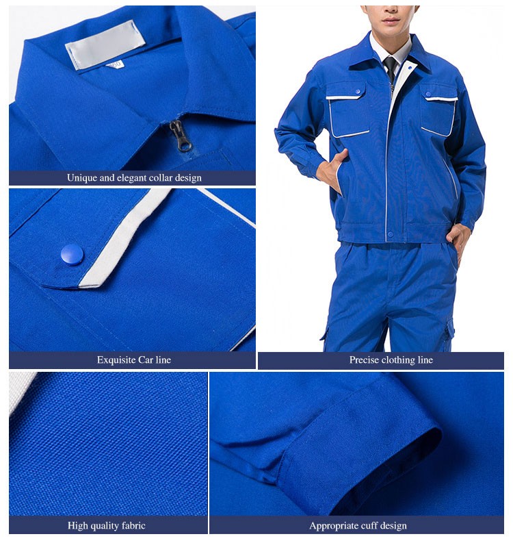 Food Products Factory Worker Clothes Custom Waterproof Long Sleeve Working Uniform Set with Pocket
