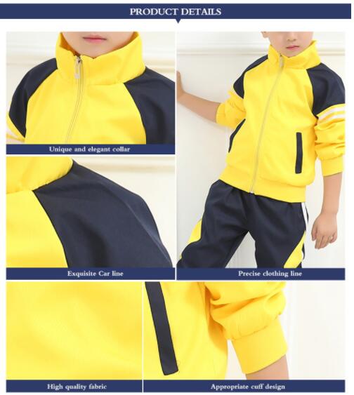 Color Combination Long Sleeve Zipper Front Stand Collar Winter Children Tracksuit Coat