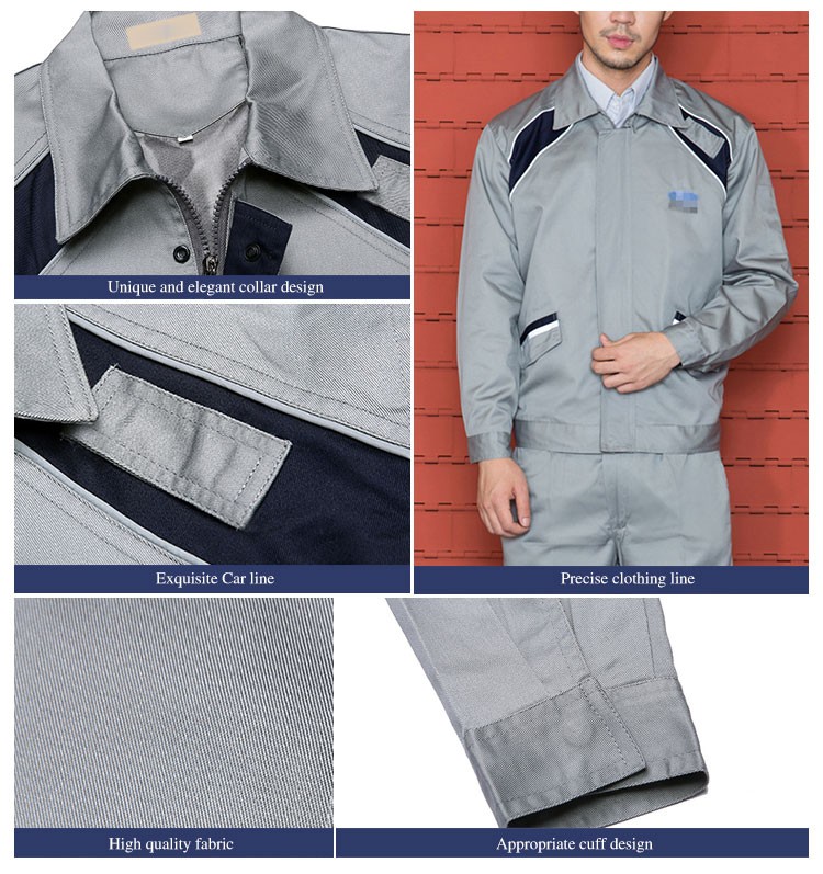 Custom Design Electric-power Plant Factory Long Sleeve Zipper Worker Uniform Coat And Pants