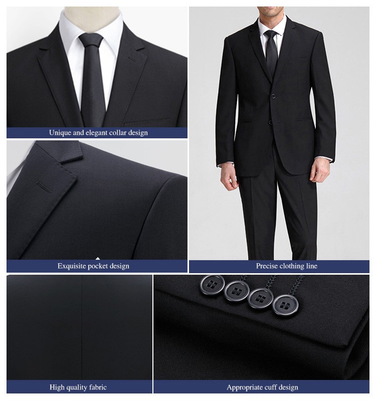 Custom Design Formal Occasion Wedding Party Men Black Suits