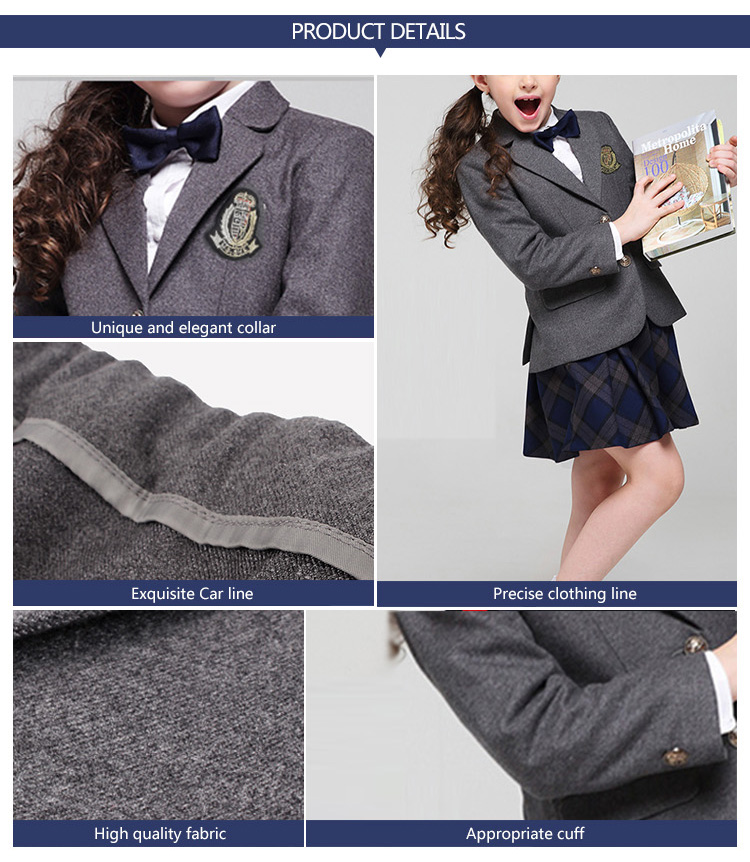 Custom Design International Middle School Long Sleeve Boys And Girls Uniform Blazer Set