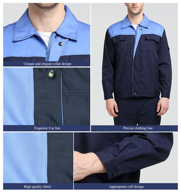Custom Design Food Freezing Factory Long Sleeve Zipper Unisex Scrub Workwear