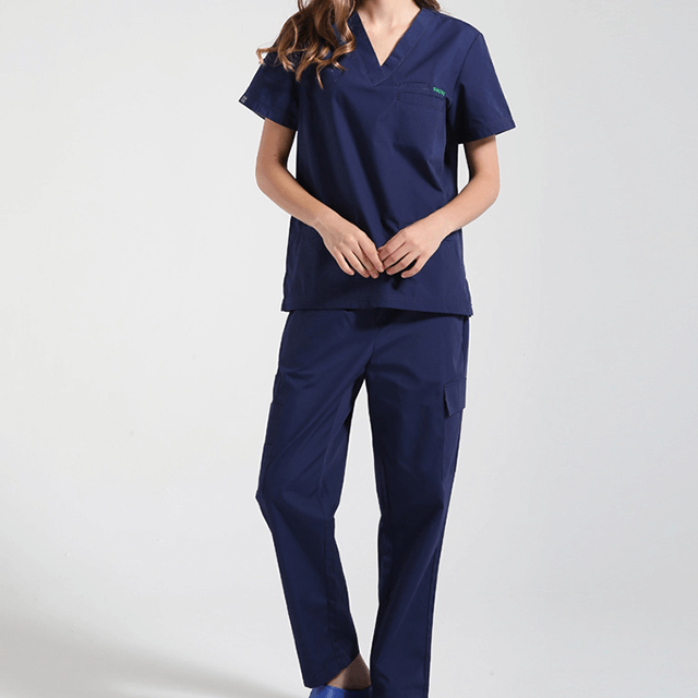 Mandarin Collar Scrub Medical Uniforms Nursing Workwear Top and Pant
