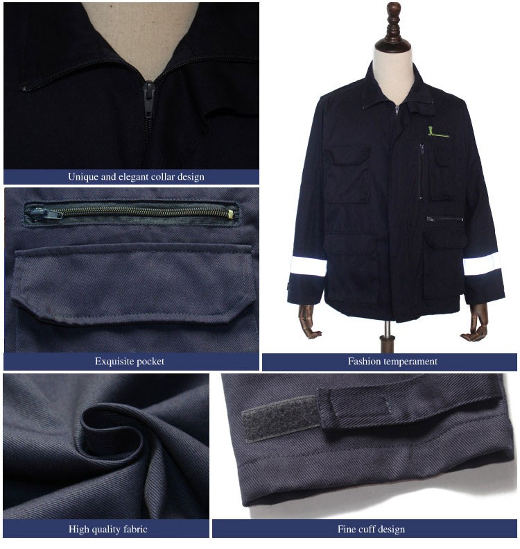 Custom Design Male Night Shift Reflective Stripe Guard Aviation Company Officer Security Uniform Coats