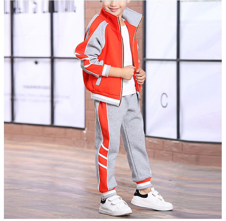 Custom Design Comfortable Color Combination Winter Stand Collar Student School Long Sleeve Tracksuit