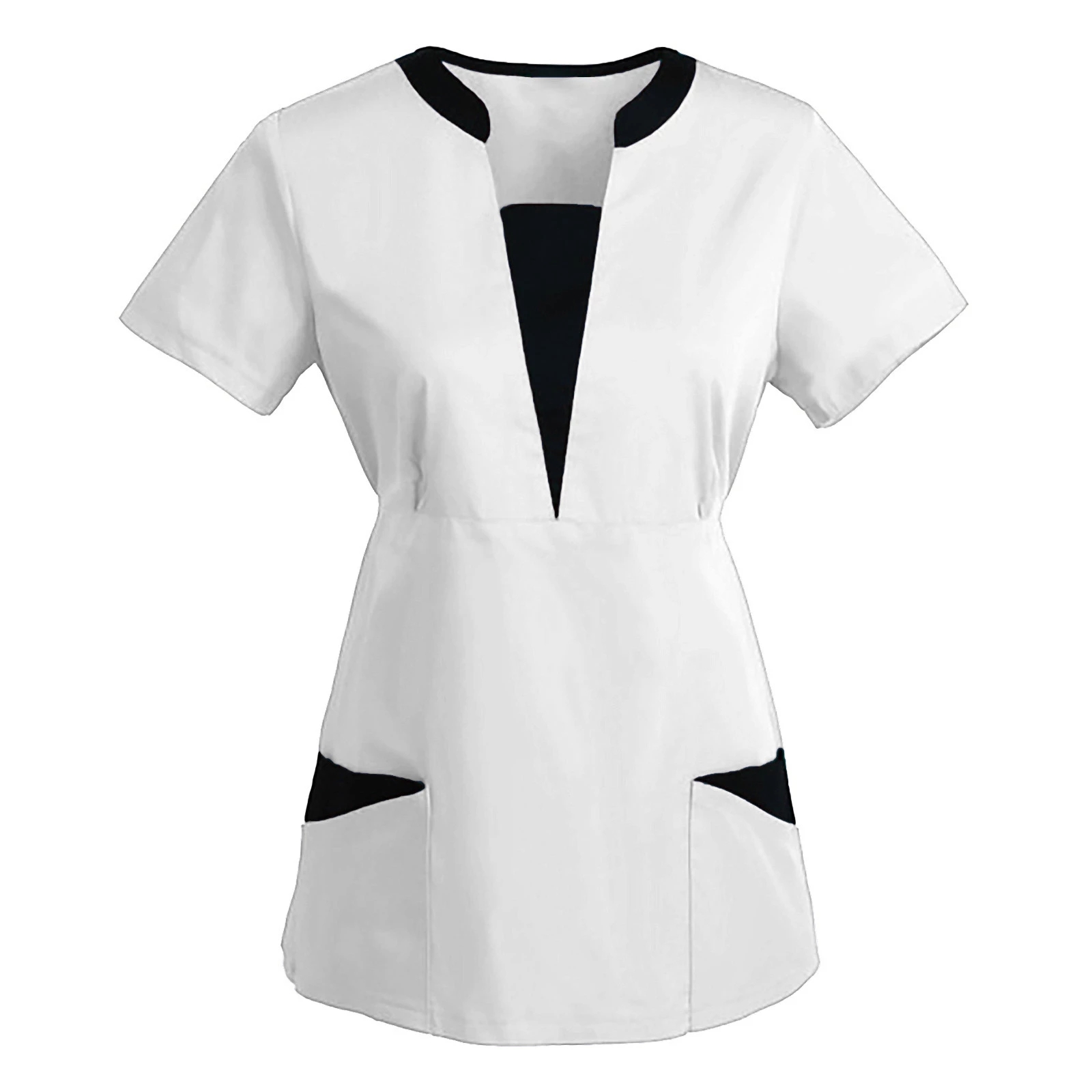 Tailor Made Women Fashionable Nurse White Uniform Designs V-neck Nurse Clothing Uniform