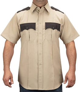 Custom Design Short Sleeve Men's Security Shirts Guard Uniform with Pockets
