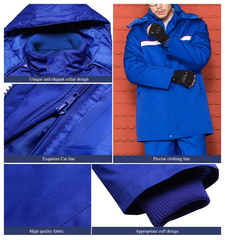 Food Freezing Factory Worker Clothes Custom Winter Long Sleeve Winter Warm Working Uniform Set
