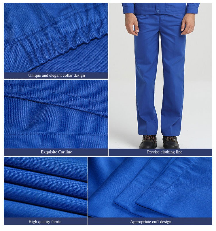 Elastic Waist Factory Workwear Pants Solid Color Industrial Work Uniforms Pants