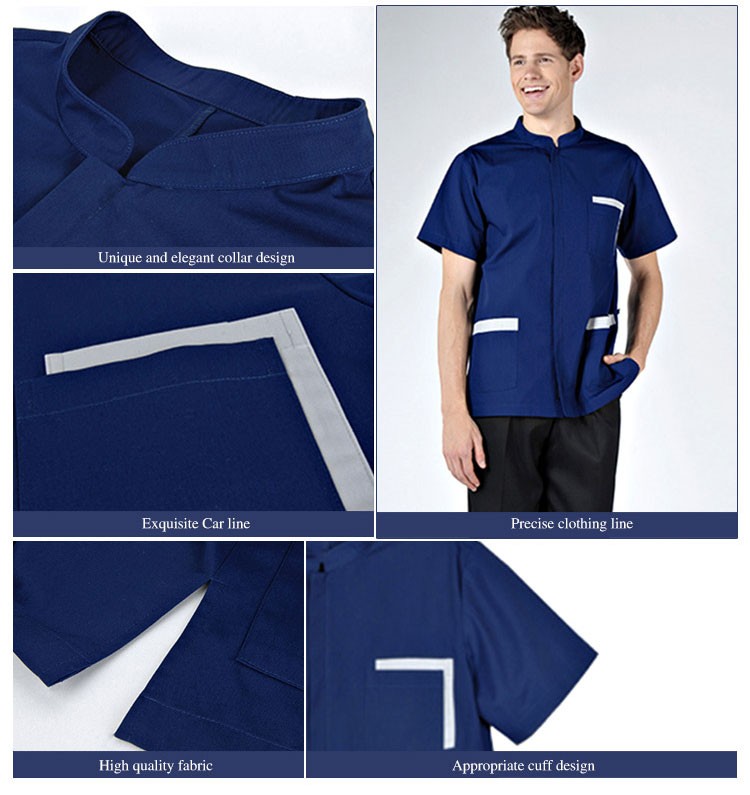 Short Sleeve Hospital Clothing Modern Male Nurse Uniform Medical Scrubs Top And Pants