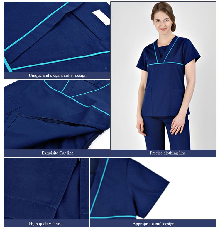 Fashionable Nurse Uniform Designs Healthcare Center Uniform Navy Blue Medical Scrubs Nursing Uniform Hospital Uniforms