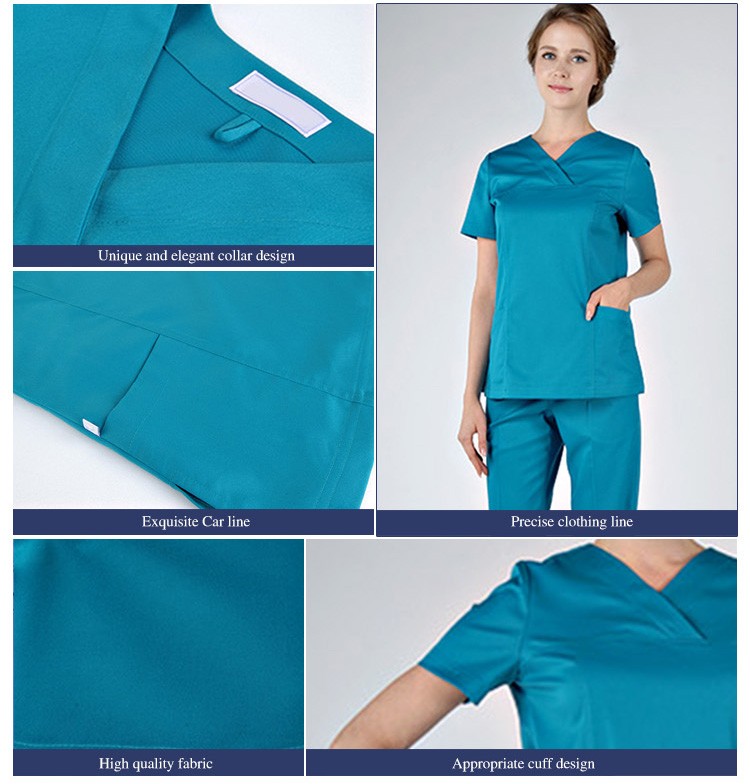 New Design Short Sleeve Uniforms Medical Scrubs Nurse Hospital Staff Nurse Uniform
