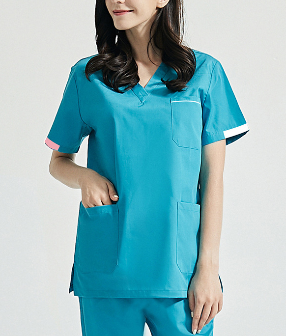 Nursing Uniforms Nurse Medical Scrubs Design V-neck Solid Scrub Top & Jogger Scrub Pant Set