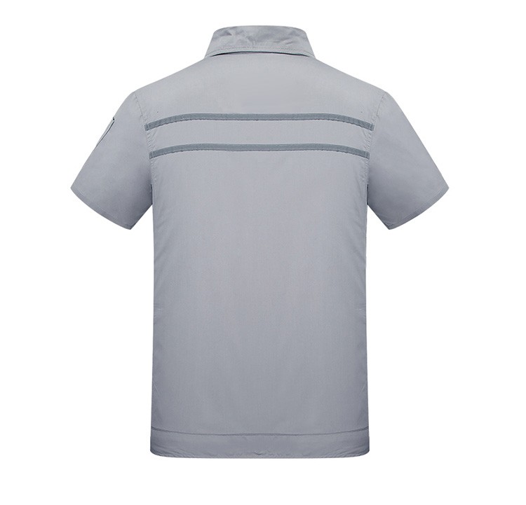 Summer Working Clothes Factory Zipper Short Sleeve Unisex Worker Uniform Shirt And Pants