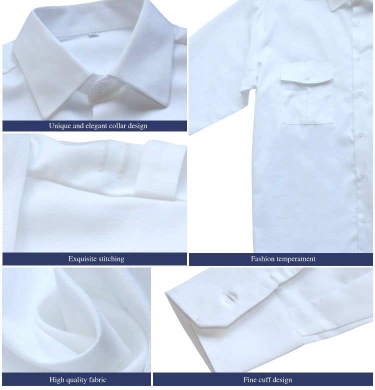Custom Design Autumn Male Guard Uniform Airport Garment Security Office Dress Long Sleeve Shirts