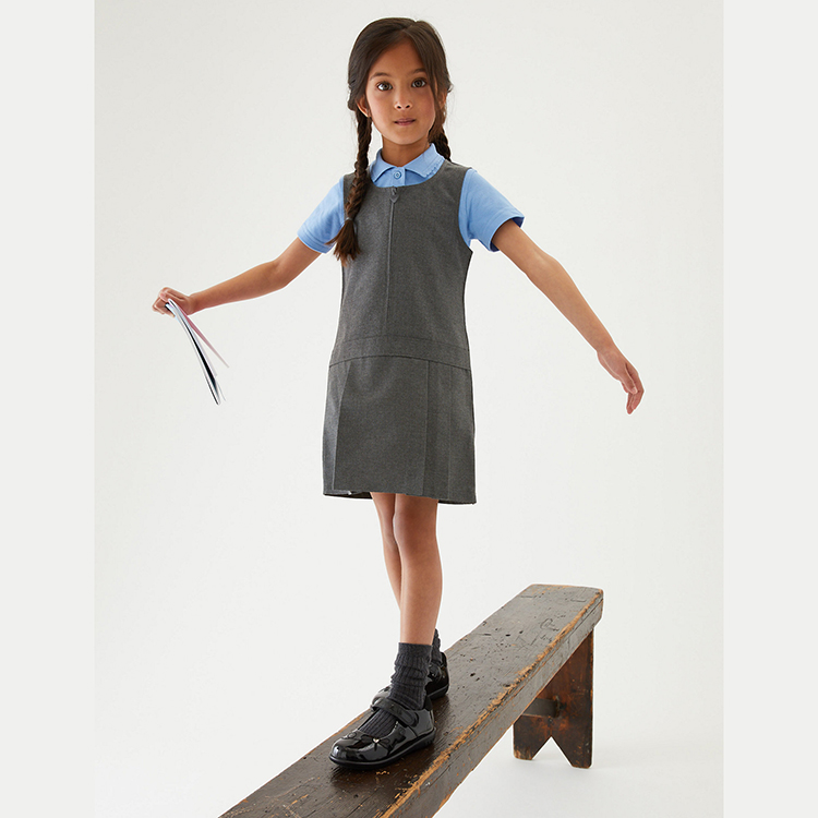 Custom Girls Jumper Skirt Children A-Line Dress Kindergarten School Uniform Designs