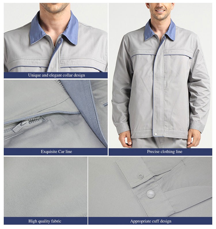 Custom Design Full Sleeve Unisex Zipper Furniture Factory Work Clothes Working Uniform